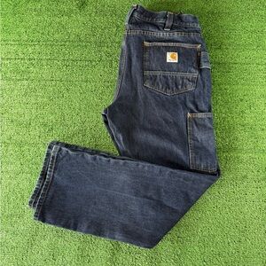 -Y2k carhartt dark navy blue denim  carpenter pants.